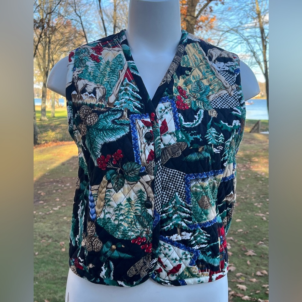 Portraits by Northern Isles vintage quilted winter vest M-L